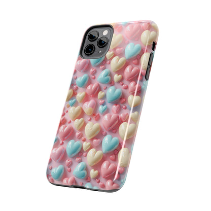 Valentine's Candy Hearts Pattern Design Tough Phone Case compatible with a large variety of iPhone models, Gift, Phone Case