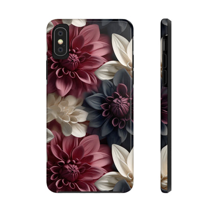 Elegant Dahlias design Tough Phone Case compatible with a large variety of iPhone models, Birthday Gift, Phone Case