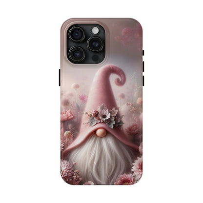 Pink Floral Fantasy Gnome Design Phone Case- Lightweight, Impact Resistant Cover for iPhone 6, 6s, 12, 13, 14, 15