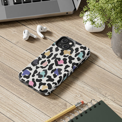 Rainbow Leopard Print design Tough Phone Case compatible with a large variety of iPhone models, Birthday Gift, Phone Case