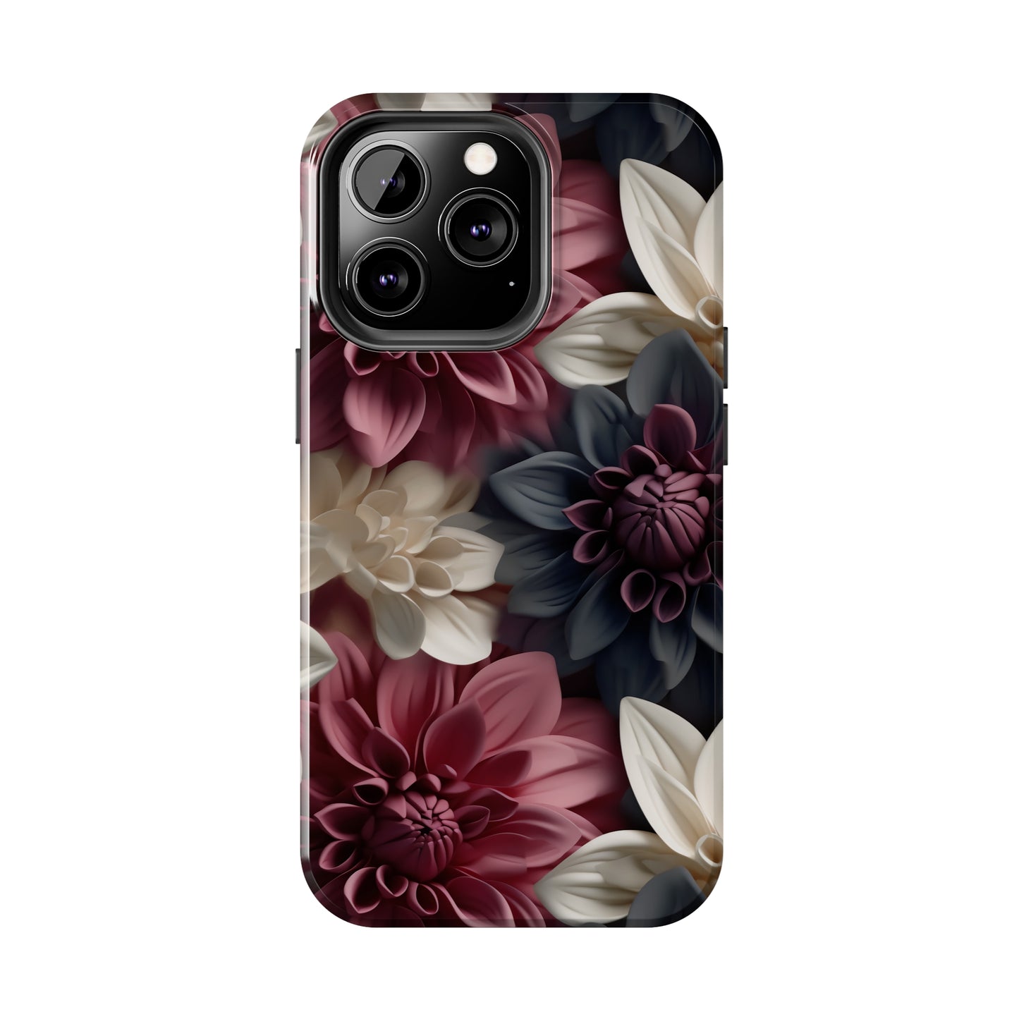 Elegant Dahlias design Tough Phone Case compatible with a large variety of iPhone models, Birthday Gift, Phone Case