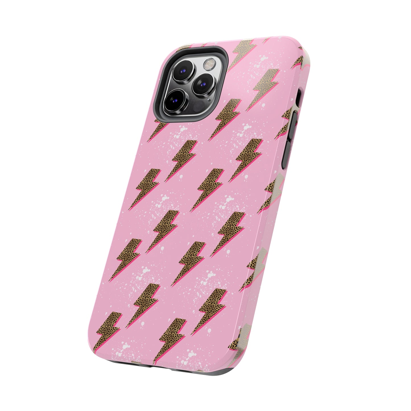 Cheetah Print Lightning Bolts Design Phone Case- Lightweight, Impact Resistant Cover for iPhone 6, 6s, 12, 13, 14, 15