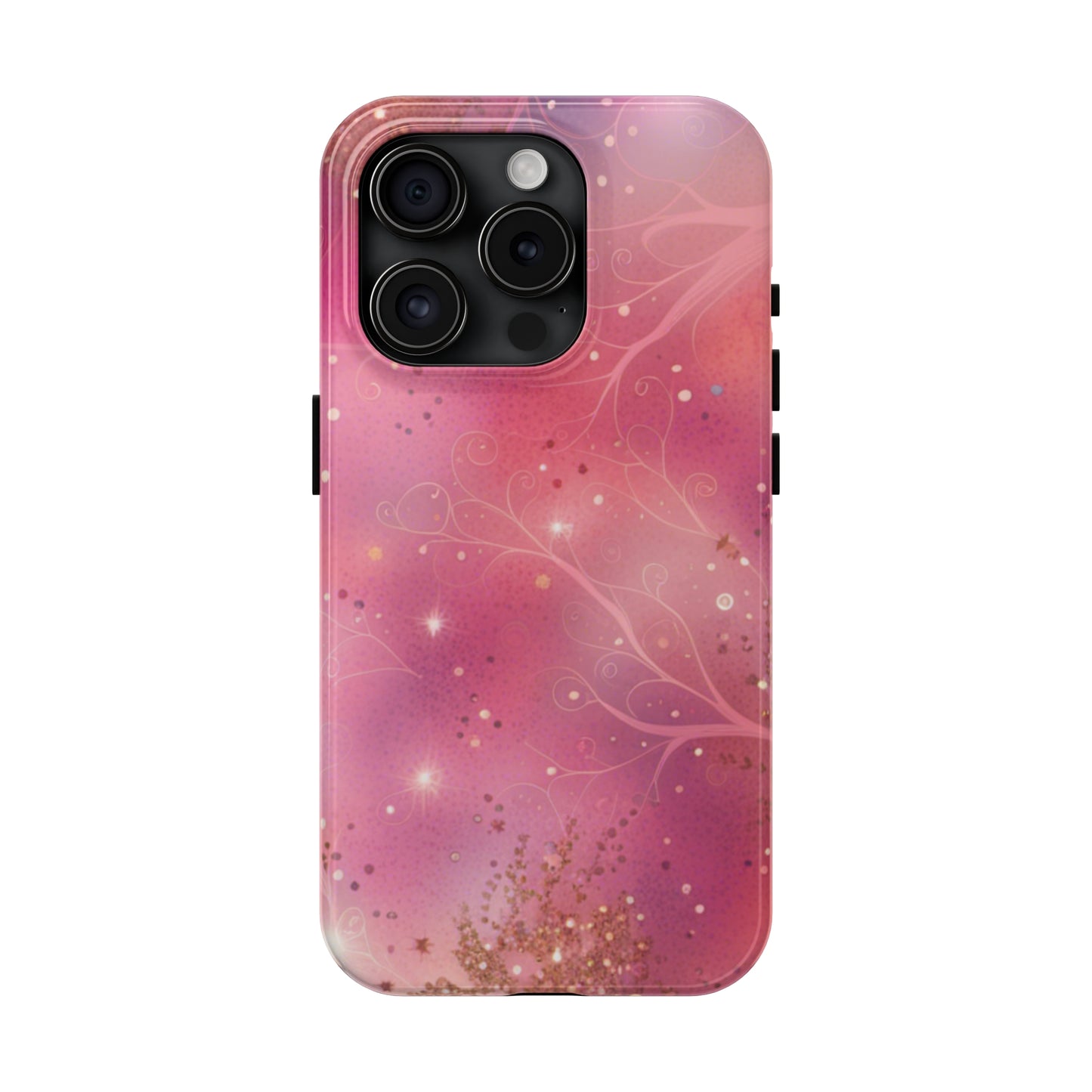 Pink and Gold Pattern Design Tough Phone Case compatible with a large variety of iPhone models, Phone Case, Gift