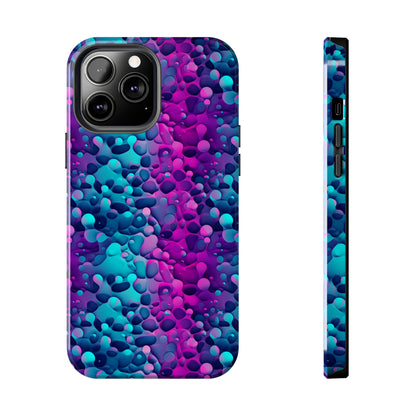 3D Bubble Print Pattern Design Tough Phone Case compatible with a large variety of iPhone models, Phone Case, Gift