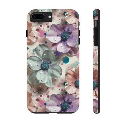 Fun Pastel Flowers Digital print Design Tough Phone Case compatible with a large variety of iPhone models, Gift, Phone Case