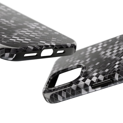 3D Checkerboard Print Pattern Design Tough Phone Case compatible with a large variety of iPhone models, Phone Case, Gift