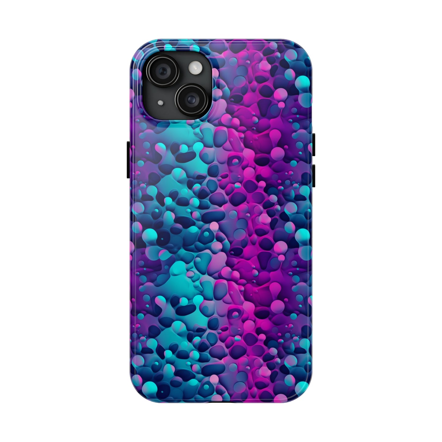 3D Bubble Print Pattern Design Tough Phone Case compatible with a large variety of iPhone models, Phone Case, Gift