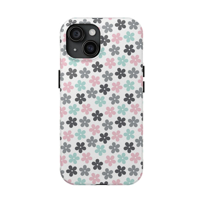 Pastel Groovy Flowers print design Tough Phone Case compatible with a large variety of iphone models