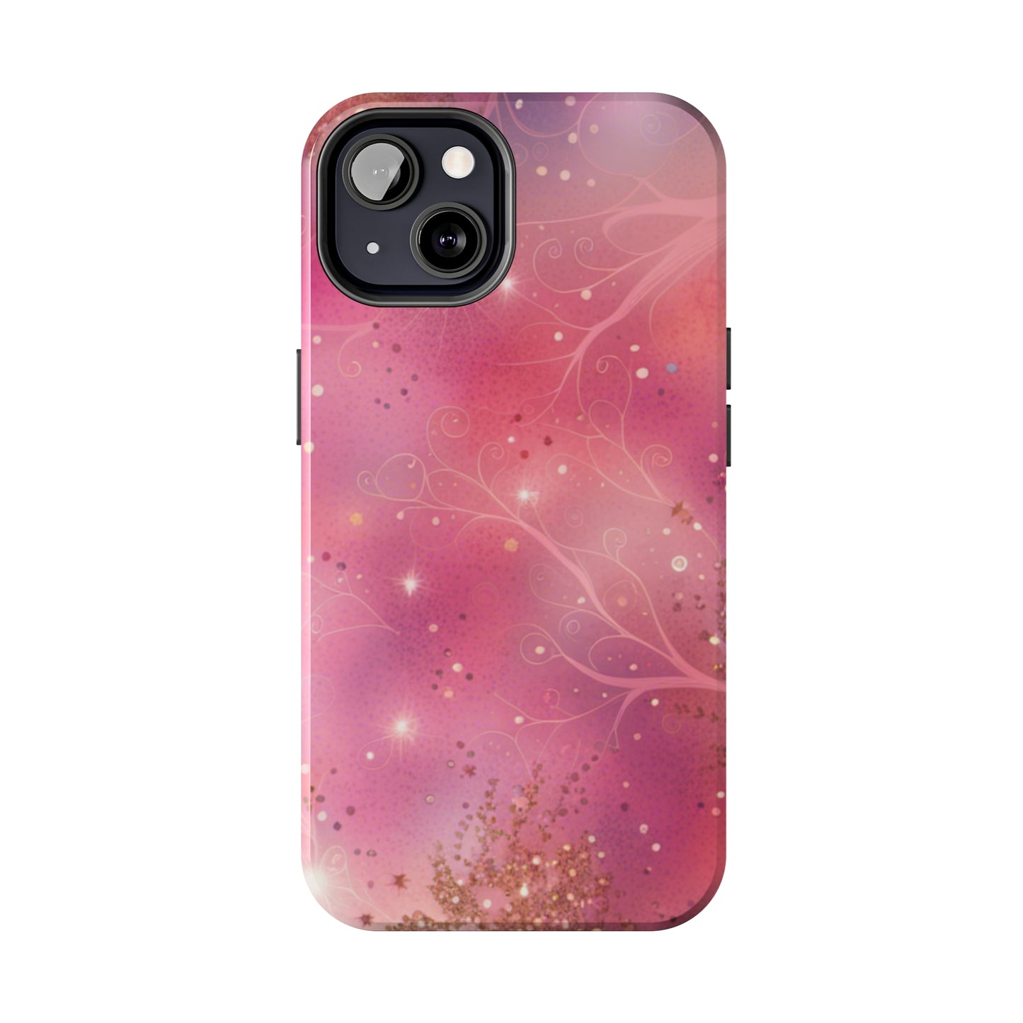 Pink and Gold Pattern Design Tough Phone Case compatible with a large variety of iPhone models, Phone Case, Gift