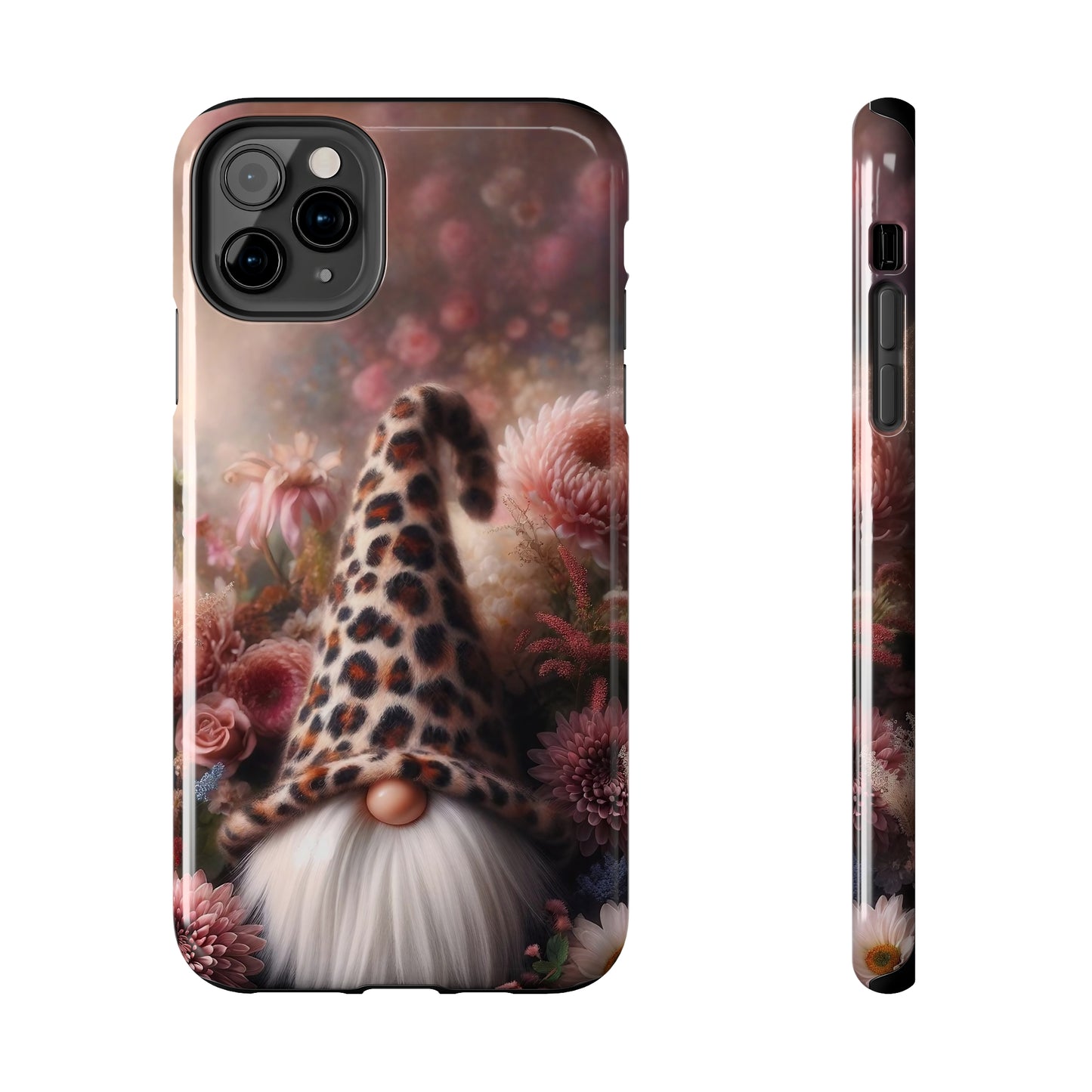 Leopard Print Fantasy Gnome Design Phone Case- Lightweight, Impact Resistant Cover for iPhone 6, 6s, 12, 13, 14, 15