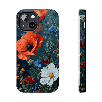 Wildflowers Vibrant Tones Digital print Design Tough Phone Case compatible with a large variety of iPhone models, Gift, Phone Case