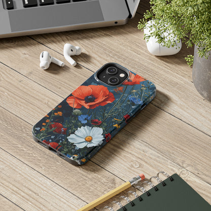 Wildflowers Vibrant Tones Digital print Design Tough Phone Case compatible with a large variety of iPhone models, Gift, Phone Case