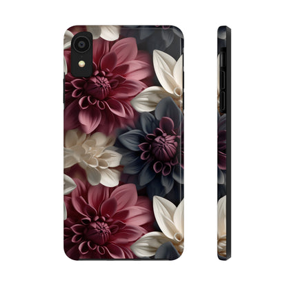 Elegant Dahlias design Tough Phone Case compatible with a large variety of iPhone models, Birthday Gift, Phone Case