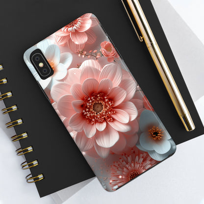 Beautiful 3D Pink & White Floral Design Tough Phone Case.