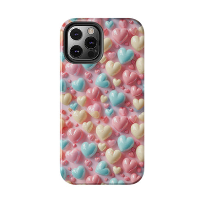 Valentine's Candy Hearts Pattern Design Tough Phone Case compatible with a large variety of iPhone models, Gift, Phone Case