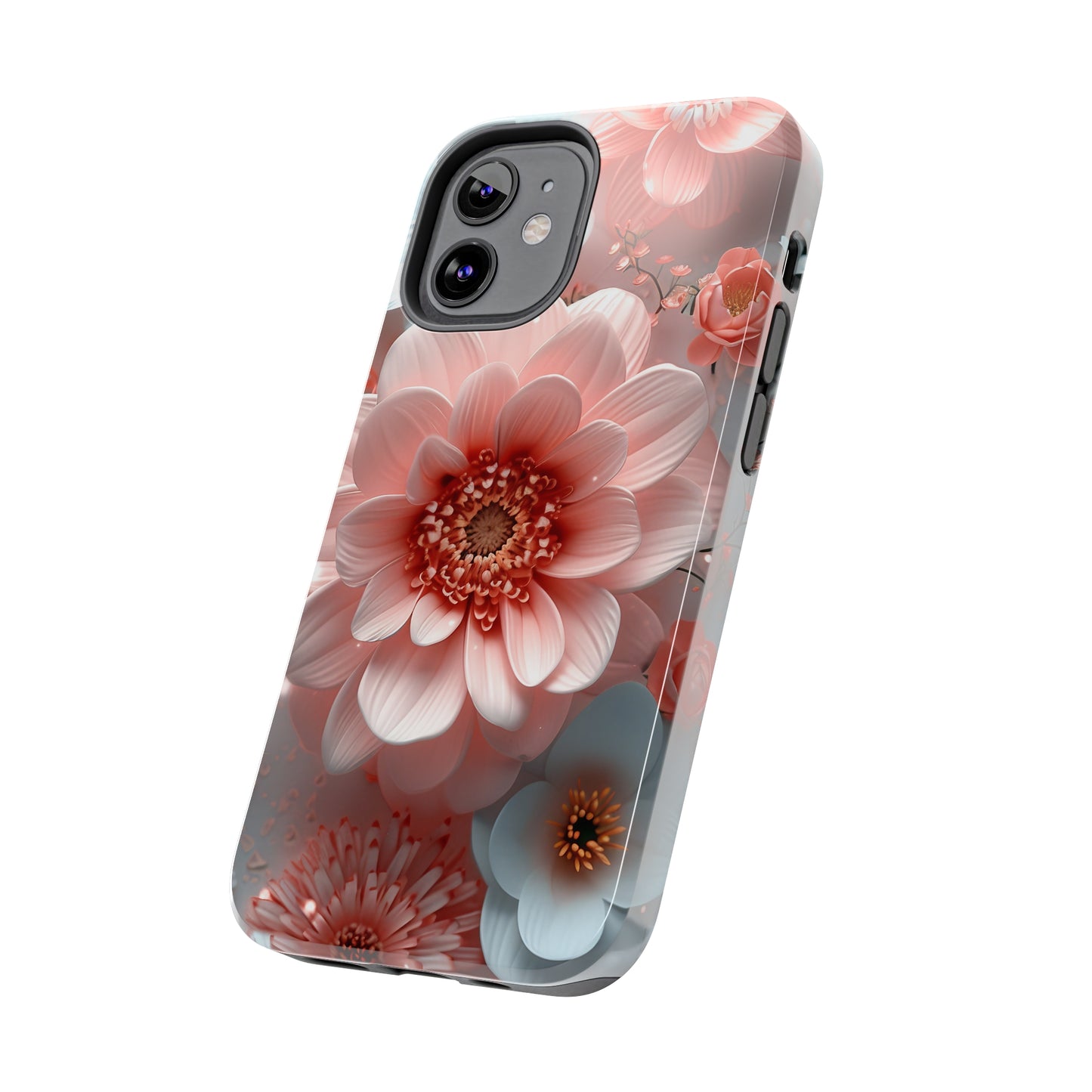 Beautiful 3D Pink & White Floral Design Tough Phone Case.