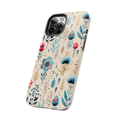 Boho Floral Pattern design Tough Phone Case compatible with a large variety of iphone models