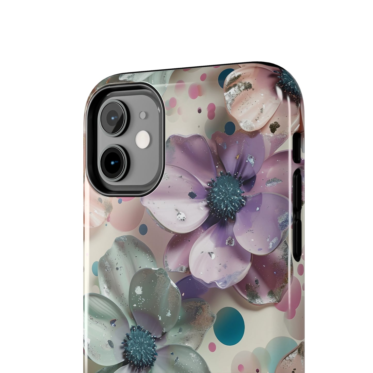 Fun Pastel Flowers Digital print Design Tough Phone Case compatible with a large variety of iPhone models, Gift, Phone Case