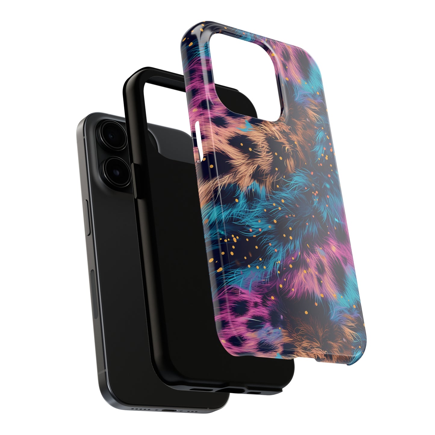 Multicolor unique leopard Pattern Design Tough Phone Case compatible with a large variety of iPhone models, Gift, Phone Case