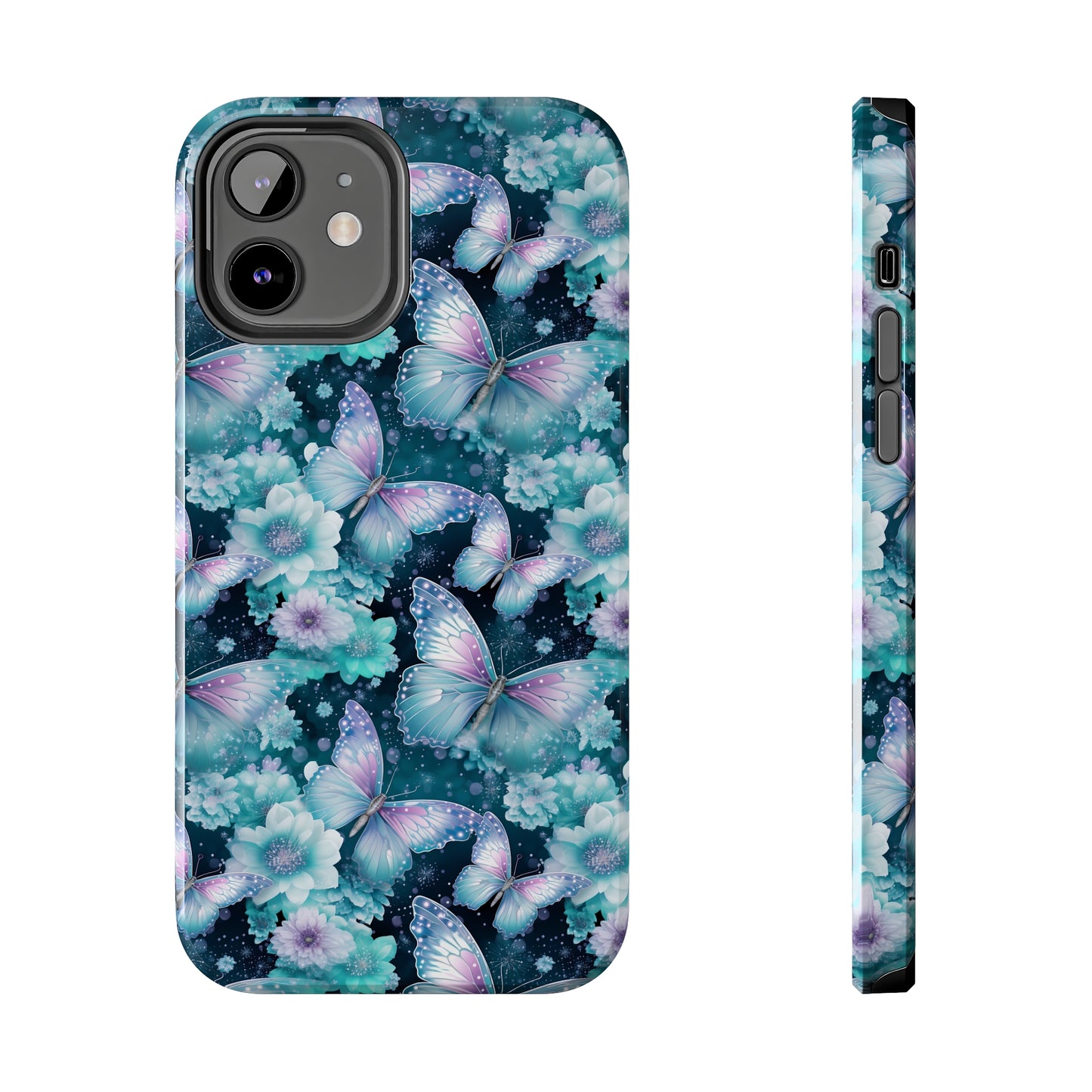 Blue and Purple Butterflies Digital print Design Tough Phone Case compatible with a large variety of iPhone models, Gift, Phone Case