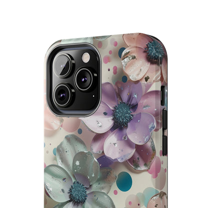 Fun Pastel Flowers Digital print Design Tough Phone Case compatible with a large variety of iPhone models, Gift, Phone Case