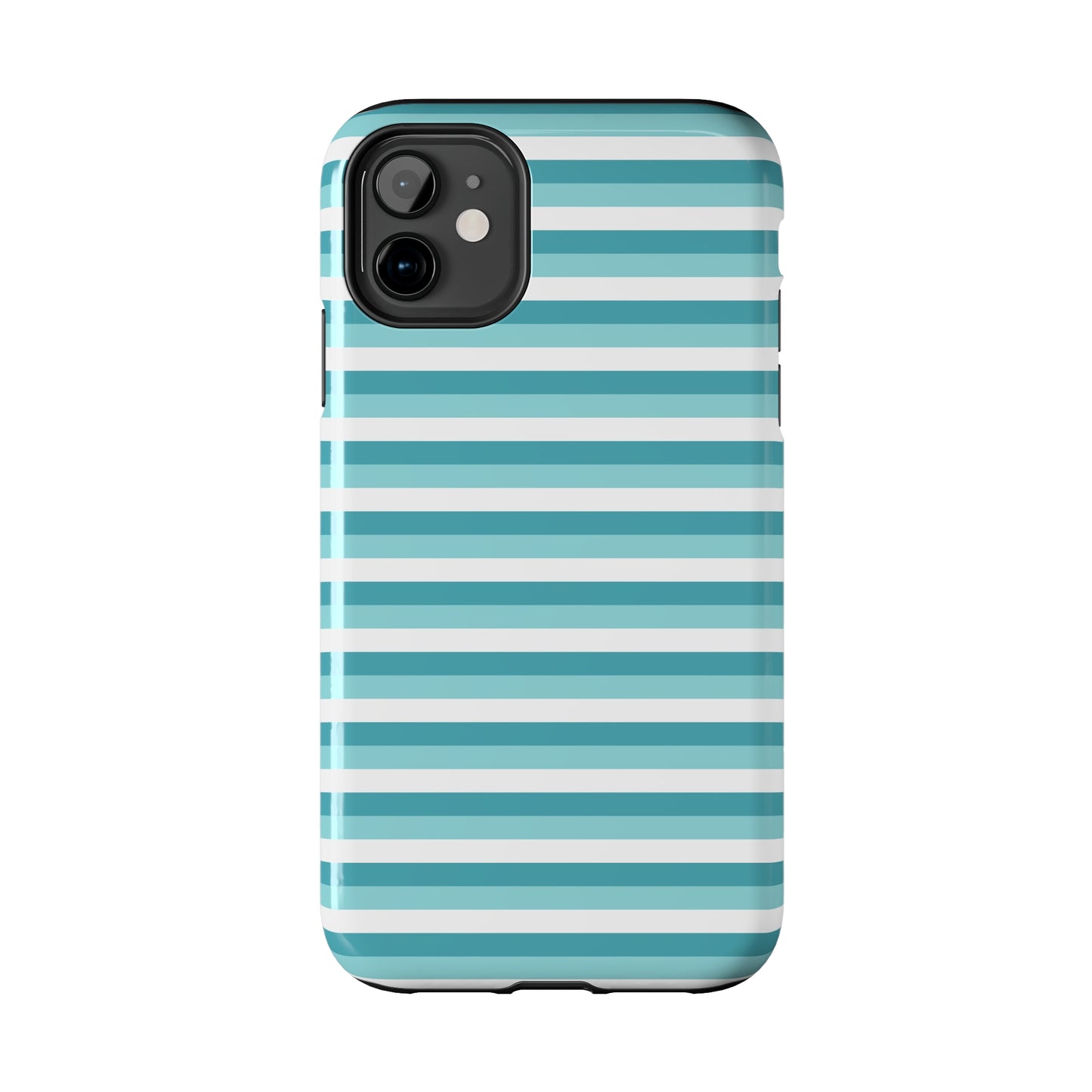 Blue and White Girly Stripe print Design Tough Phone Case compatible with a large variety of iPhone models, Gift, Phone Case