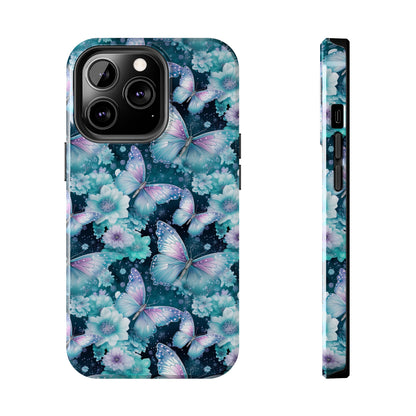 Blue and Purple Butterflies Digital print Design Tough Phone Case compatible with a large variety of iPhone models, Gift, Phone Case