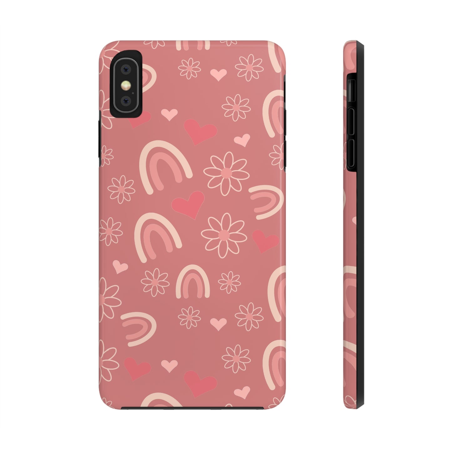 Daisy and Mauve Boho Rainbow print Design Tough Phone Case compatible with a large variety of iPhone models, Gift, Phone Case