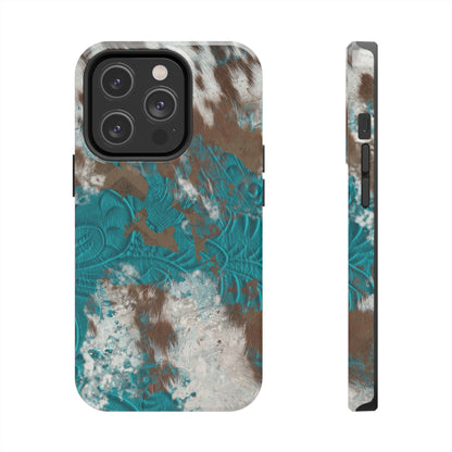 Western Cow Print Design  Phone Case- Lightweight, Impact Resistant Cover for iPhone 6, 6s, 12, 13, 14, 15