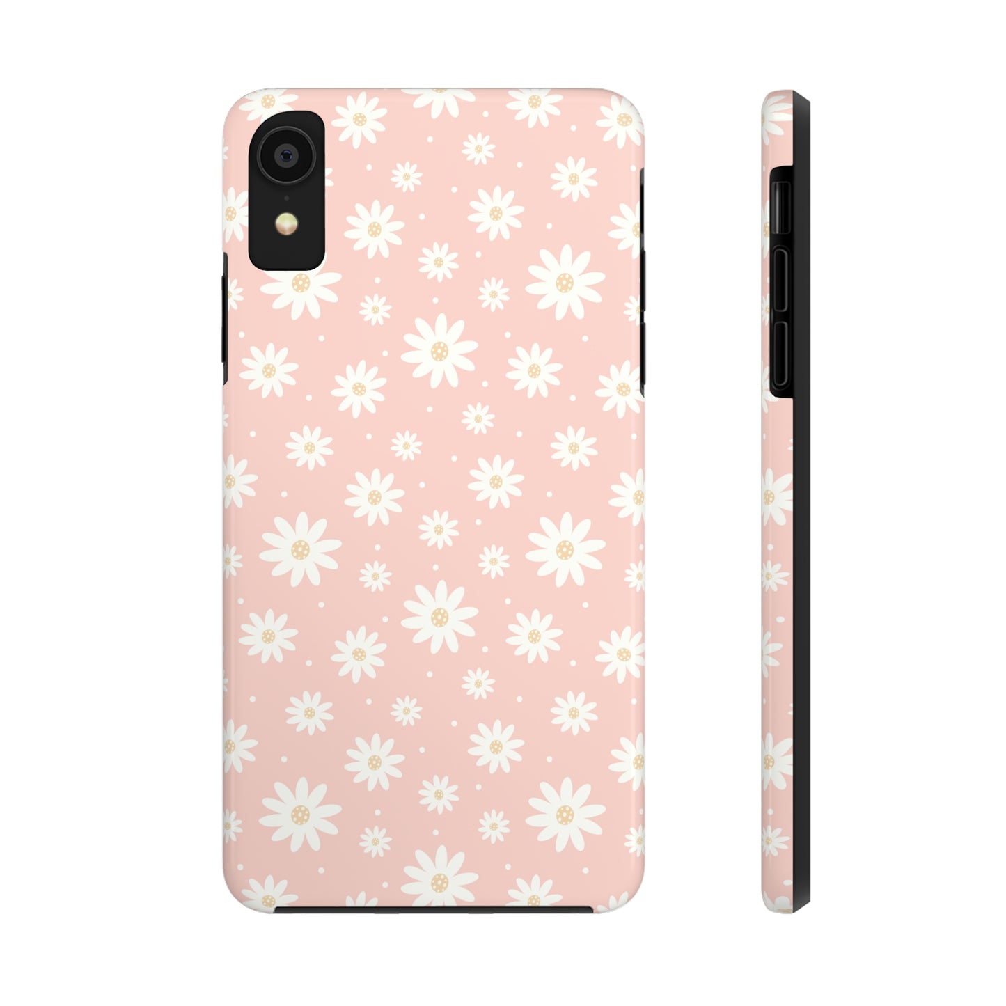 Cute Minimalist Flowers and Polka Dots Digital print Design Tough Phone Case compatible with a large variety of iPhone models, Gift, Phone Case