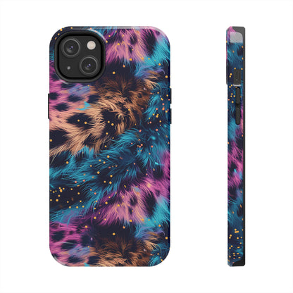 Multicolor unique leopard Pattern Design Tough Phone Case compatible with a large variety of iPhone models, Gift, Phone Case