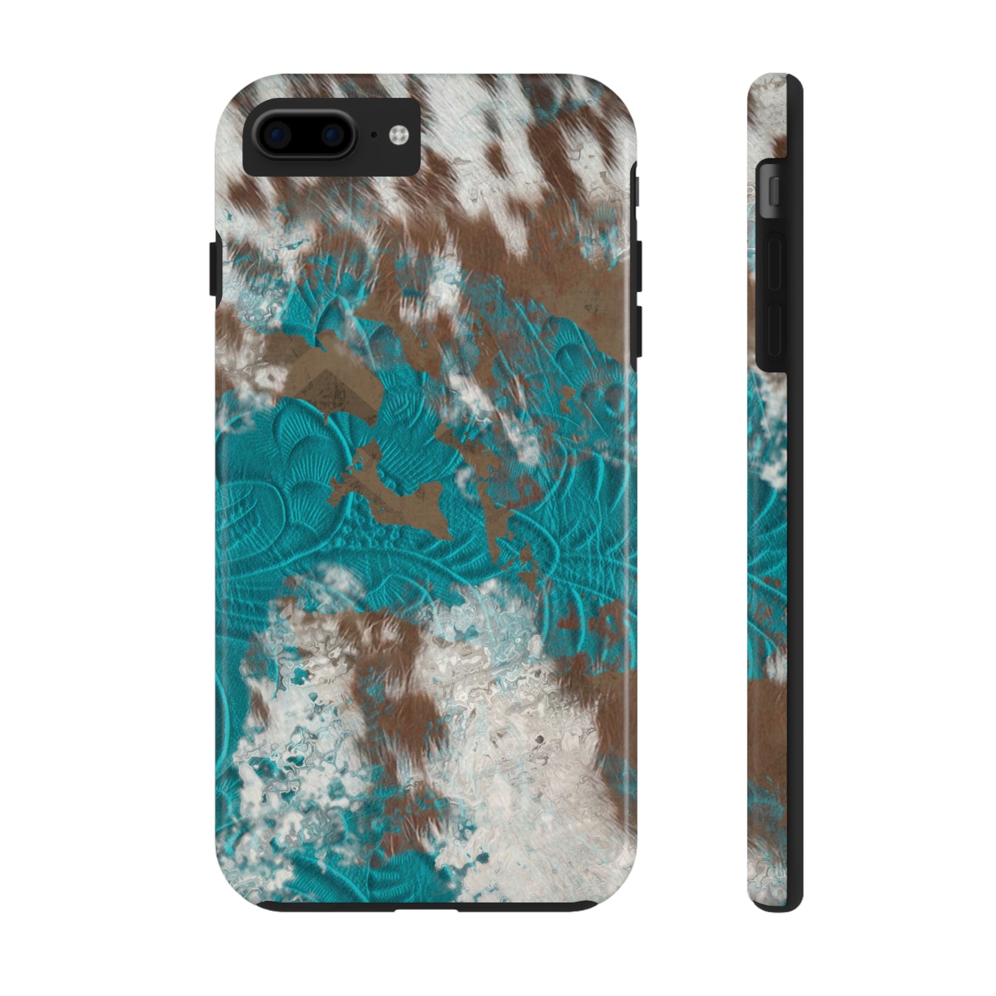 Western Cow Print Design  Phone Case- Lightweight, Impact Resistant Cover for iPhone 6, 6s, 12, 13, 14, 15