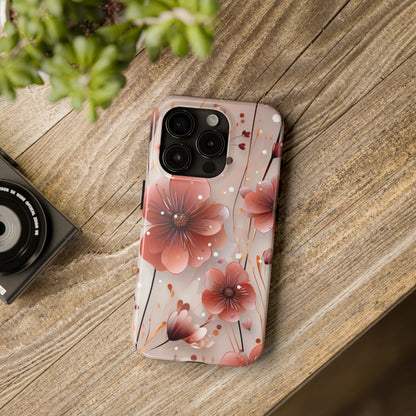 Pretty Mauve Flowers Pattern Design Tough Phone Case compatible with a large variety of iPhone models, Gift, Phone Case