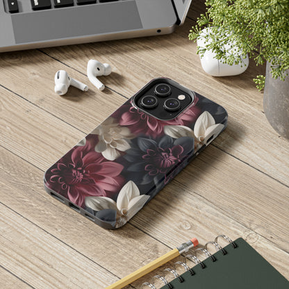 Elegant Dahlias design Tough Phone Case compatible with a large variety of iPhone models, Birthday Gift, Phone Case