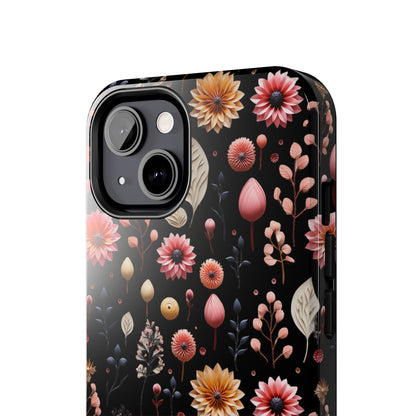 Floating Flowers print design Tough Phone Case compatible with a large variety of iphone models