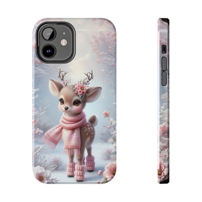 Cute Deer Winter Scene Pattern Design Tough Phone Case compatible with a large variety of iPhone models, Gift, Phone Case