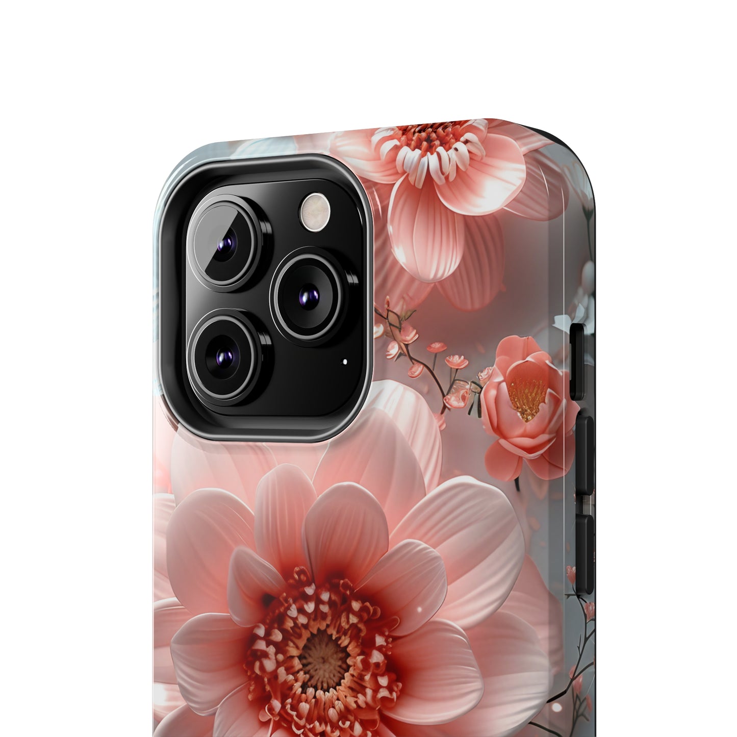 Beautiful 3D Pink & White Floral Design Tough Phone Case.