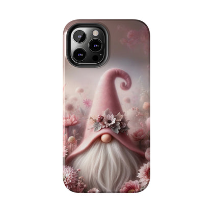 Pink Floral Fantasy Gnome Design Phone Case- Lightweight, Impact Resistant Cover for iPhone 6, 6s, 12, 13, 14, 15