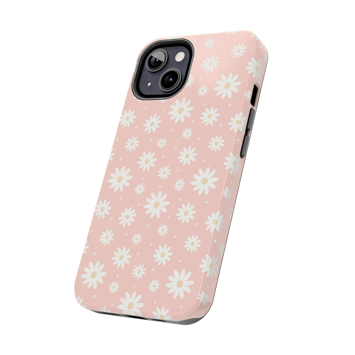 Cute Minimalist Flowers and Polka Dots Digital print Design Tough Phone Case compatible with a large variety of iPhone models, Gift, Phone Case