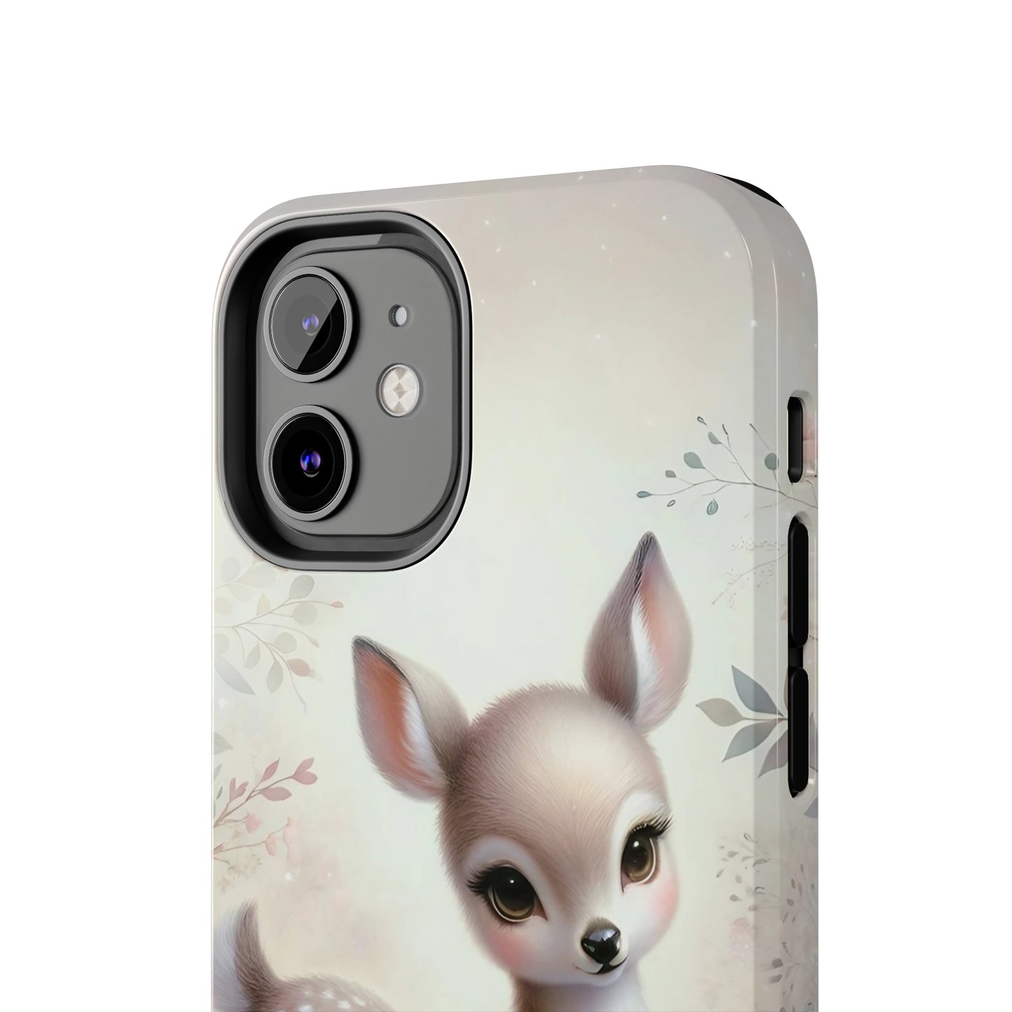 Cute Fawn and Floral print Design Tough Phone Case compatible with a large variety of iPhone models, Gift, Phone Case