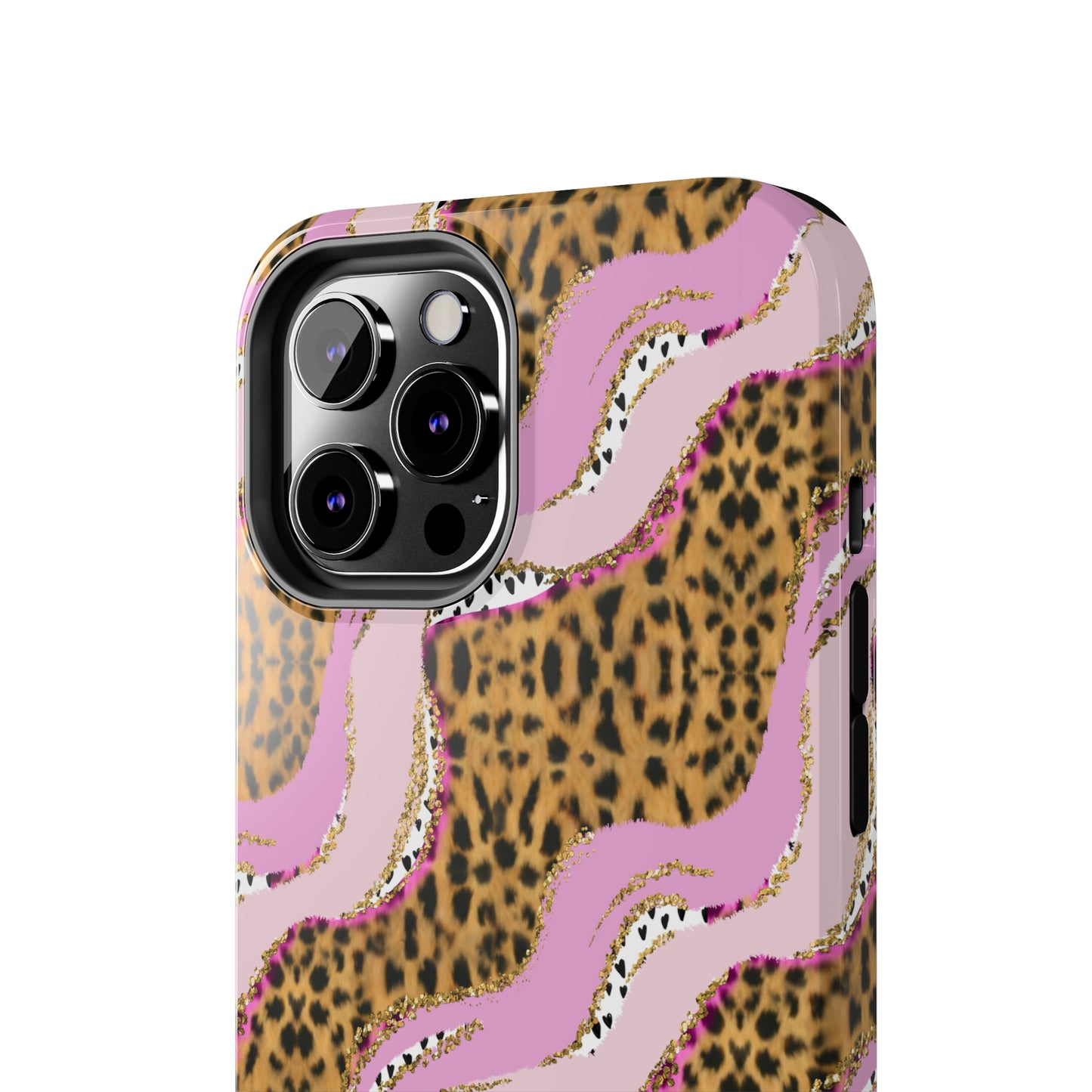 Cheetah Waves with Pink and Gold Design Phone Case- Lightweight, Impact Resistant Cover for iPhone 6, 6s, 12, 13, 14, 15