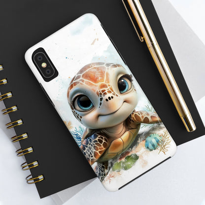 Cute Sea Turtle print Design Tough Phone Case compatible with a large variety of iPhone models, Gift, Phone Case