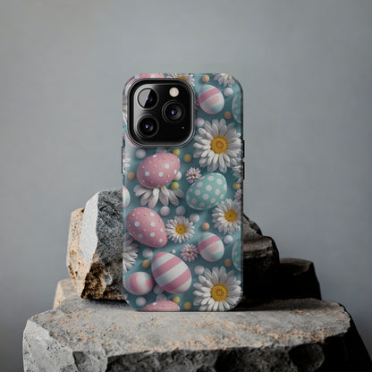 Easter Eggs and Daisies Digital print Design Tough Phone Case compatible with a large variety of iPhone models, Gift, Phone Case