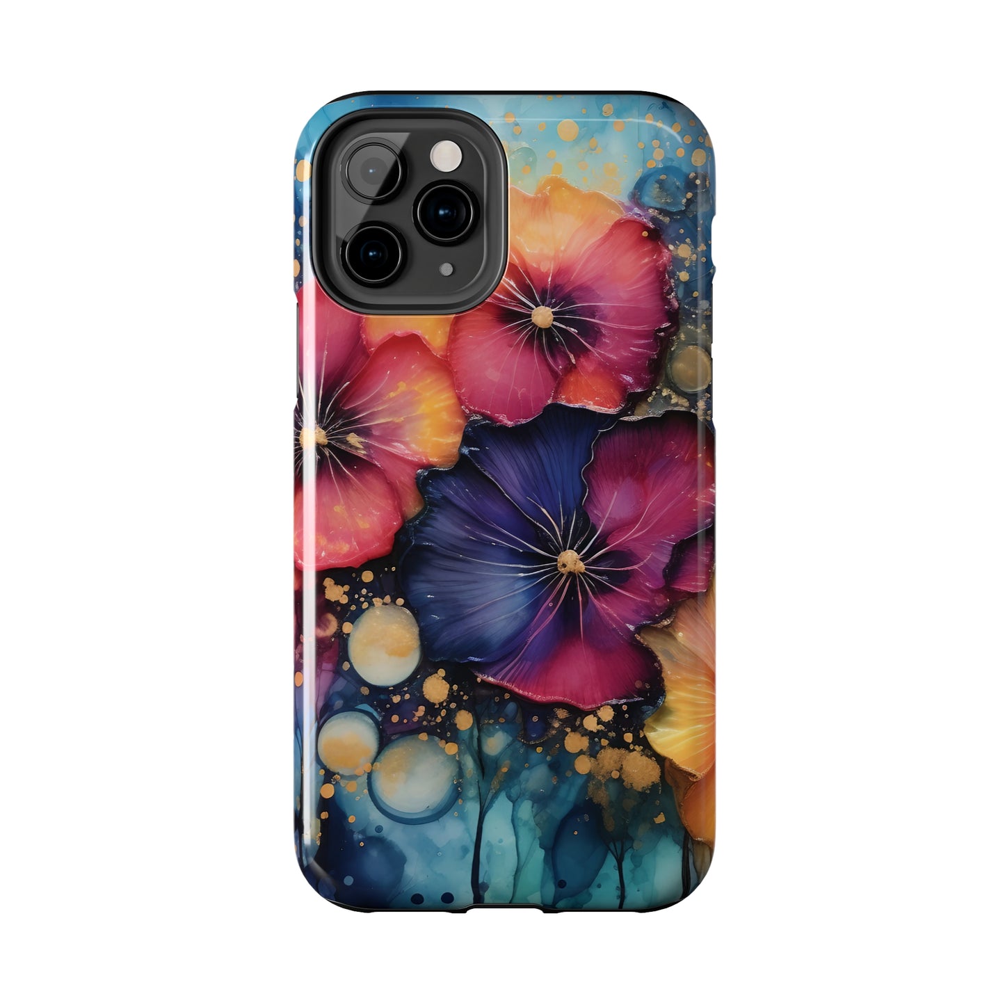 Vibrant 3D Watercolor Flowers print Design Tough Phone Case compatible with a large variety of iPhone models, Gift, Phone Case