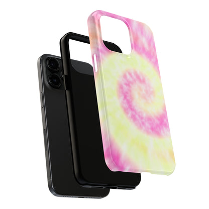 Pink and Yellow Tie Dye Design Phone Case- Lightweight, Impact Resistant Cover for iPhone 6, 6s, 12, 13, 14, 15