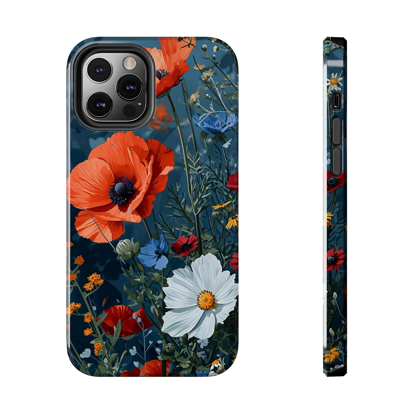 Wildflowers Vibrant Tones Digital print Design Tough Phone Case compatible with a large variety of iPhone models, Gift, Phone Case