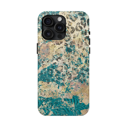 Western Turquoise and Cheetah Design Tough Phone Case compatible with a large variety of phone models, Gift, Phone Case