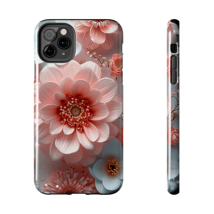 Beautiful 3D Pink & White Floral Design Tough Phone Case.