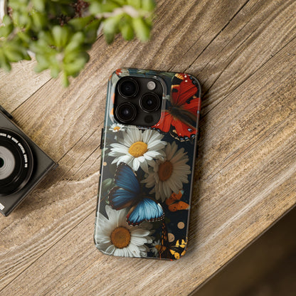 Wildflowers & Butterflies Vibrant Tones Digital print Design Tough Phone Case compatible with a large variety of iPhone models, Phone Case