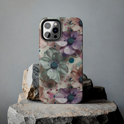 Fun Pastel Flowers Digital print Design Tough Phone Case compatible with a large variety of iPhone models, Gift, Phone Case